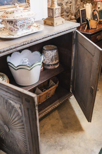 Anglo Indian painted two door cupboard