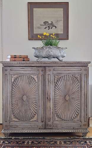 Anglo Indian painted two door cupboard
