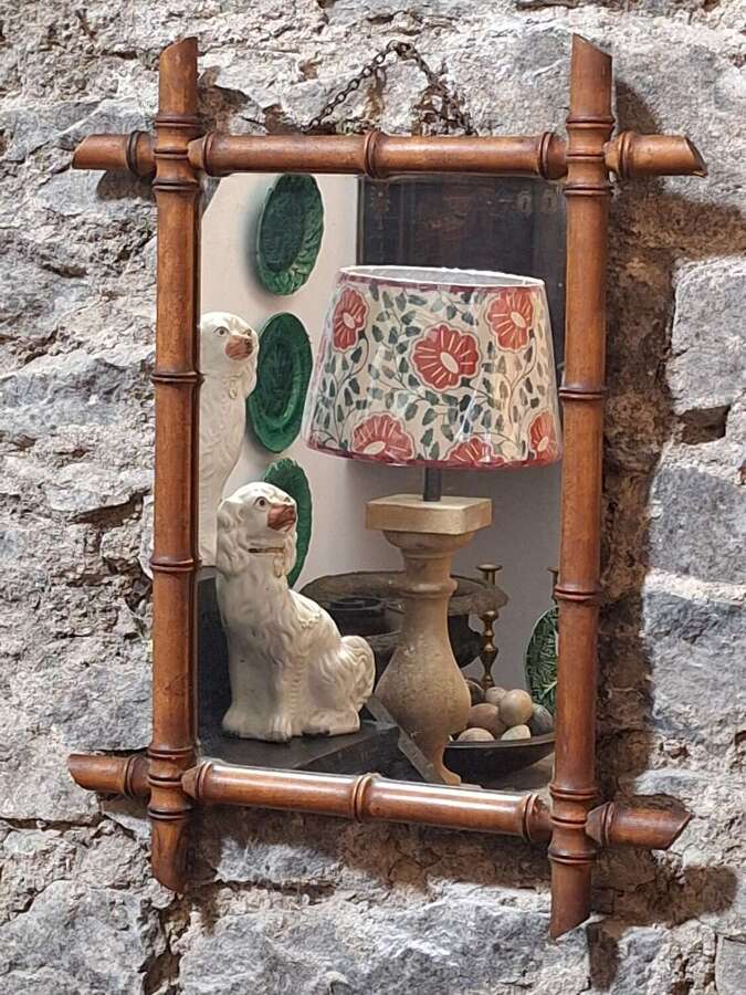 Early 20thc faux bamboo mirror