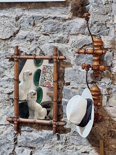 Early 20thc faux bamboo mirror