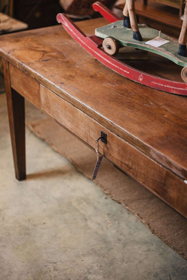 19th century antique French farmhouse kitchen table