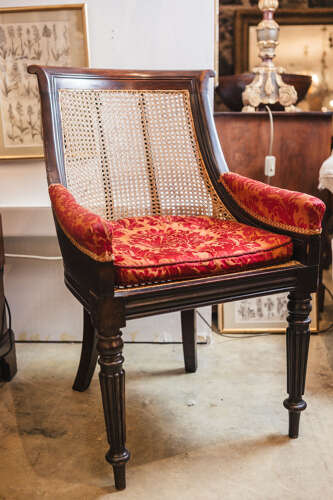 Regency caned library chair