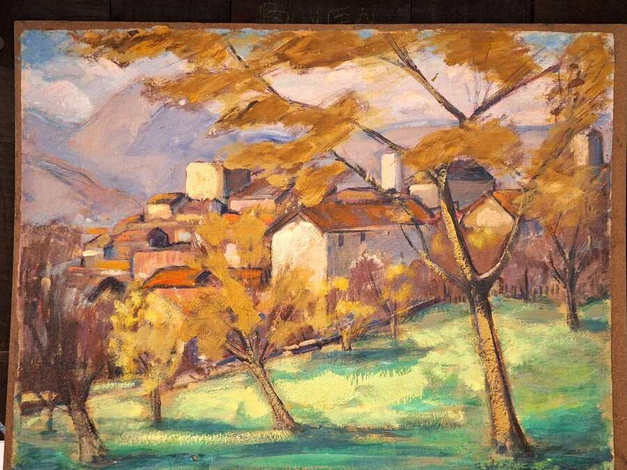 French oil on board, Jean Perret (1910-2003)