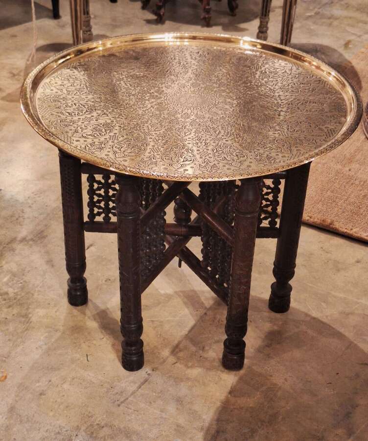 Mid century Benares tray top folding occasional table